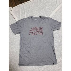 HURLEY Gray Logo Tee Tshirt T-shirt SMALL